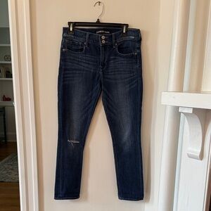 Express Women's Deep Indigo Cropped Legging Jeans, Size 4